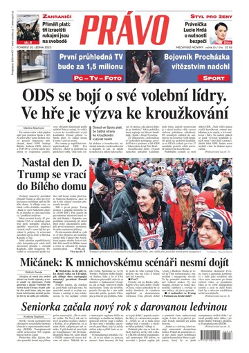 Obálka e-magazínu Deník Právo 20.1.2025