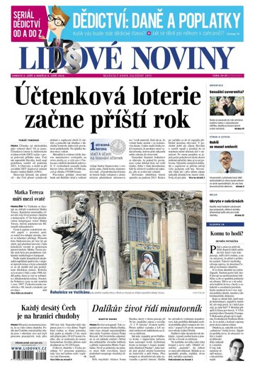 Obálka e-magazínu Lidové noviny 3.9.2016