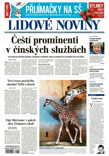 Obálka e-magazínu Lidové noviny 30.1.2019