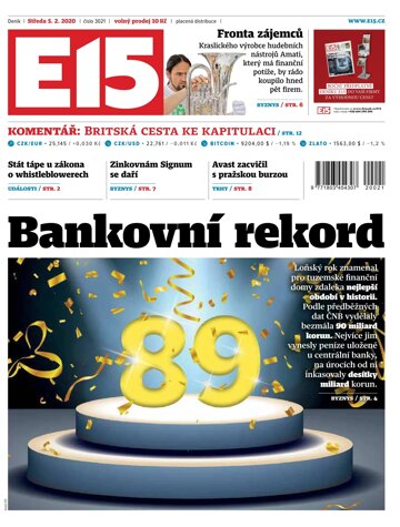 Obálka e-magazínu E15 5.2.2020