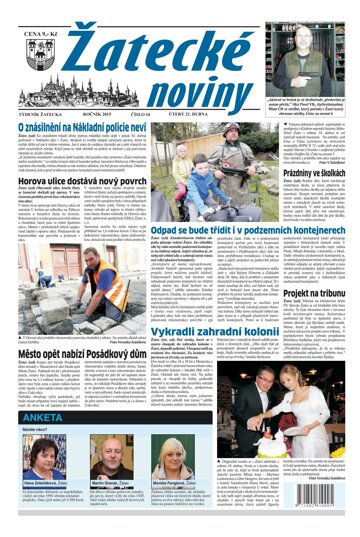 Obálka e-magazínu Žatecké noviny 16/2015