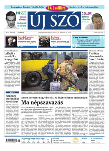 Obálka e-magazínu Új Szó 7.2.2015