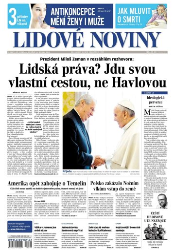 Obálka e-magazínu Lidové noviny 25.4.2015