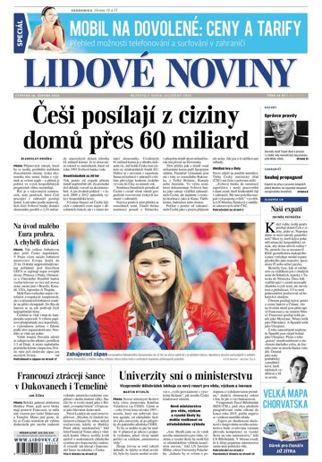 Obálka e-magazínu Lidové noviny 18.6.2015