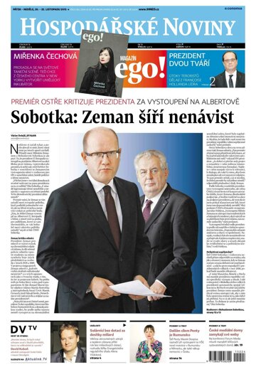 Obálka e-magazínu Hospodářské noviny 224 - 20.11.2015