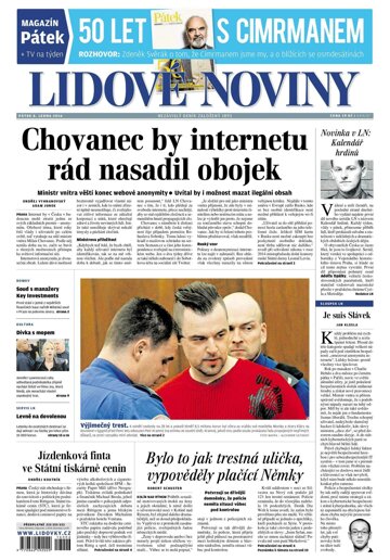 Obálka e-magazínu Lidové noviny 8.1.2016