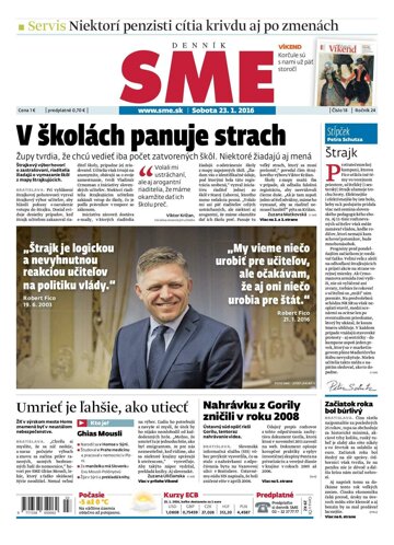 Obálka e-magazínu SME 23.1.2016