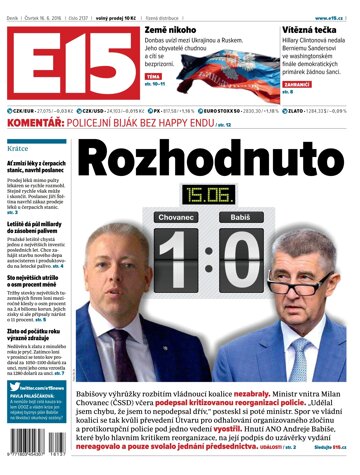 Obálka e-magazínu E15 16.6.2016