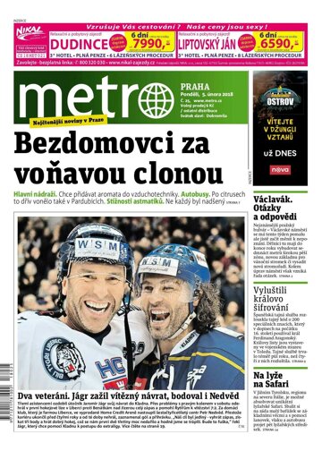 Obálka e-magazínu deník METRO 5.2.2018