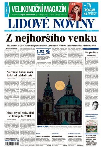 Obálka e-magazínu Lidové noviny 9.4.2020