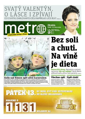 Obálka e-magazínu deník METRO 13.2.2015