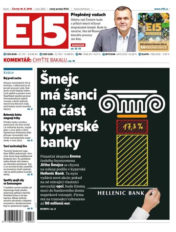 Obálka e-magazínu E15 16.8.2018