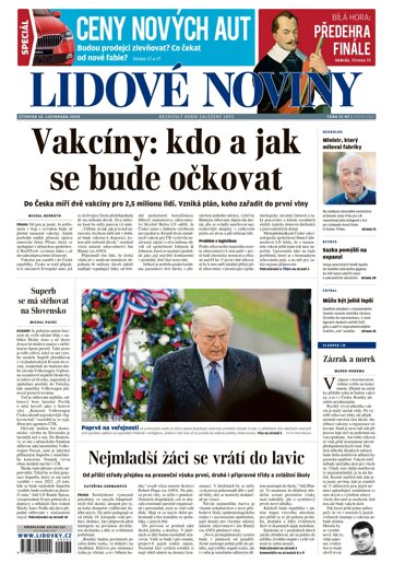 Obálka e-magazínu Lidové noviny 12.11.2020