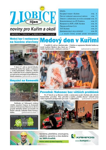 Obálka e-magazínu Zlobice noviny pro Kuřim a okolí 10/2024