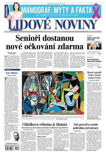 Obálka e-magazínu Lidové noviny 13.5.2015