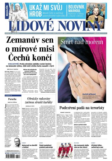 Obálka e-magazínu Lidové noviny 20.5.2016