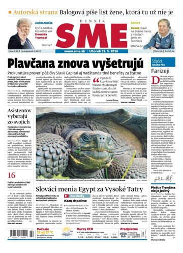 Obálka e-magazínu SME 31.5.2016