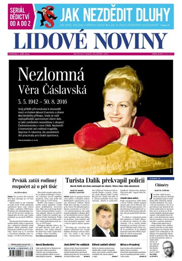 Obálka e-magazínu Lidové noviny 1.9.2016