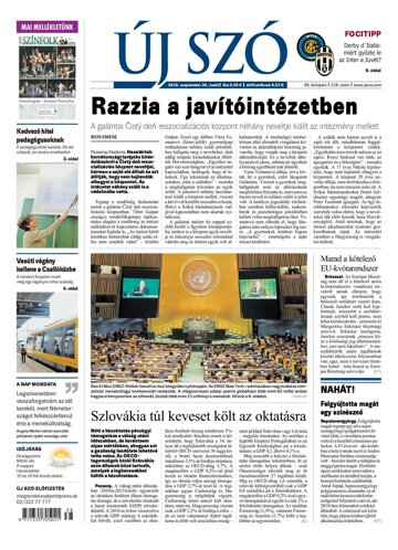 Obálka e-magazínu Új Szó 20.9.2016