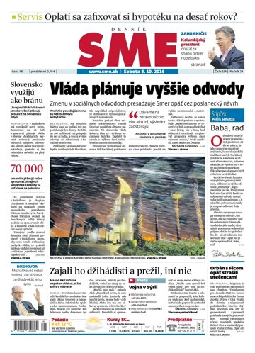 Obálka e-magazínu SME 8.10.2016