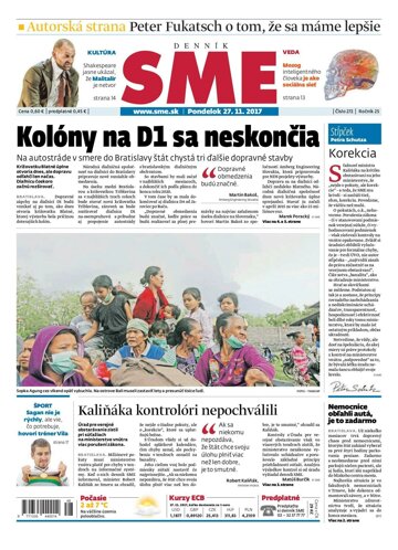 Obálka e-magazínu SME 27.11.2017