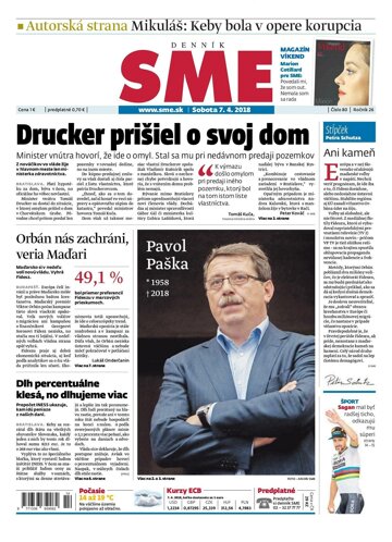 Obálka e-magazínu SME 7.4.2018