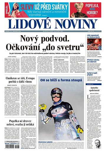 Obálka e-magazínu Lidové noviny 20.12.2021