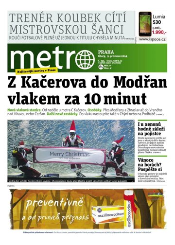 Obálka e-magazínu deník METRO 9.12.2014