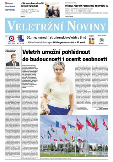 Obálka e-magazínu Hospodářské noviny - příloha 188 - 1.10.2018 příloha Veletržní noviny