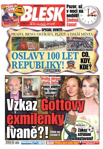 Obálka e-magazínu Blesk 27.10.2018