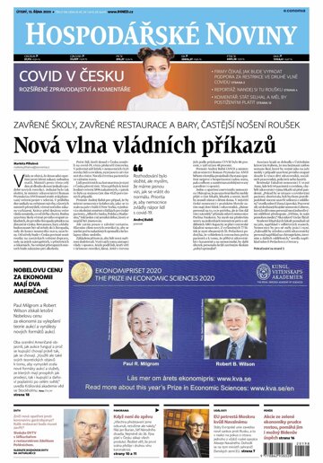 Obálka e-magazínu Hospodářské noviny 198 - 13.10.2020