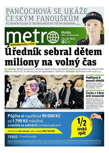 Obálka e-magazínu deník METRO 10.3.2015