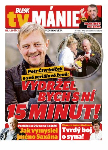 Obálka e-magazínu Blesk Tv manie 21.5.2016