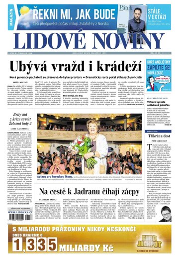 Obálka e-magazínu Lidové noviny 8.7.2016