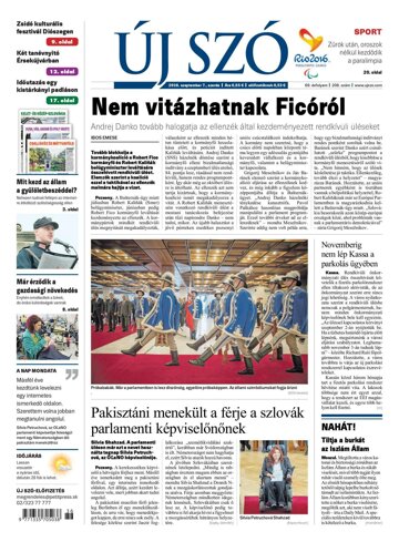 Obálka e-magazínu Új Szó 7.9.2016