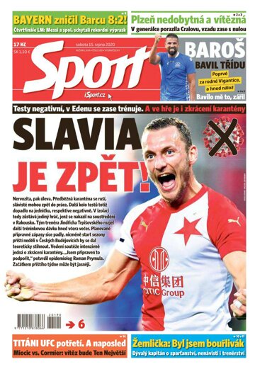 Obálka e-magazínu Sport 15.8.2020