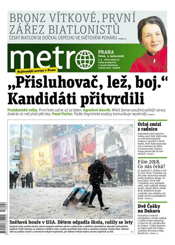 Obálka e-magazínu deník METRO 5.1.2018