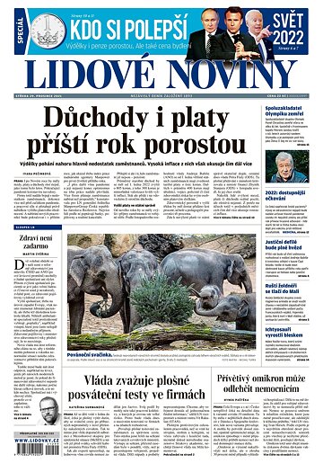 Obálka e-magazínu Lidové noviny 29.12.2021