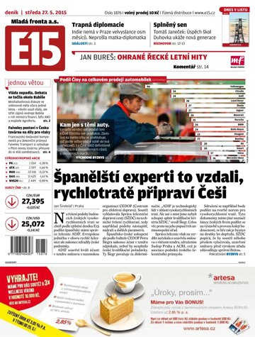 Obálka e-magazínu E15 27.5. 2015