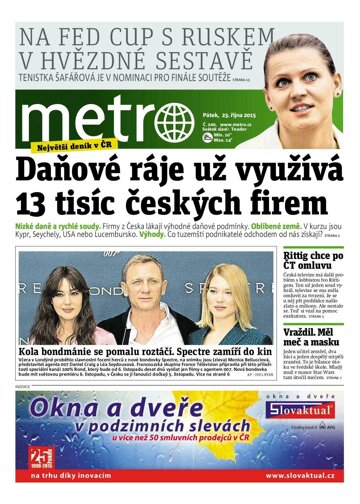 Obálka e-magazínu deník METRO 23.10.2015