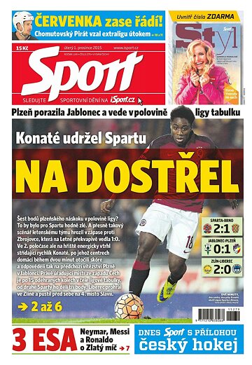 Obálka e-magazínu Sport 1.12.2015