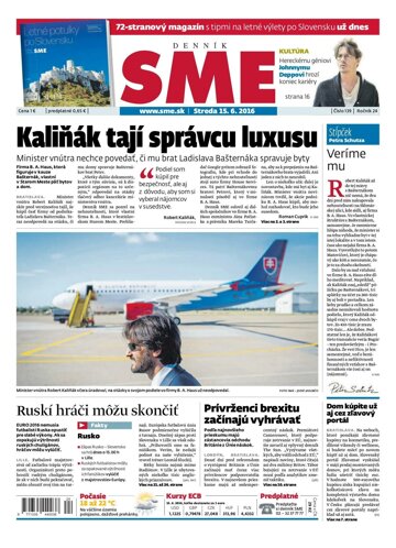 Obálka e-magazínu SME 15.6.2016