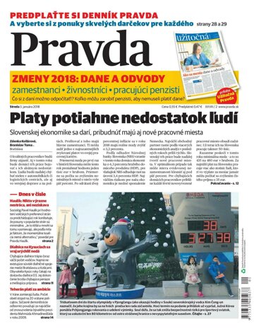 Obálka e-magazínu Pravda 3. 1. 2018