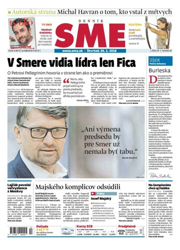 Obálka e-magazínu SME 29.3.2018