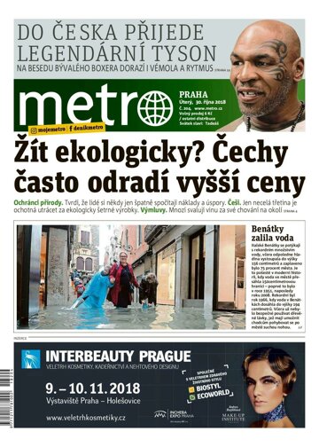 Obálka e-magazínu deník METRO 30.10.2018