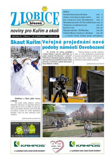 Obálka e-magazínu Zlobice – noviny pro Kuřim a okolí 3/2021