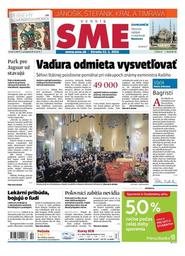 Obálka e-magazínu SME 13.1.2016