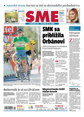 Obálka e-magazínu SME 14.7.2016