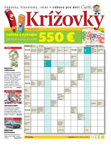 Obálka e-magazínu Krížovky 23. 7. 2016