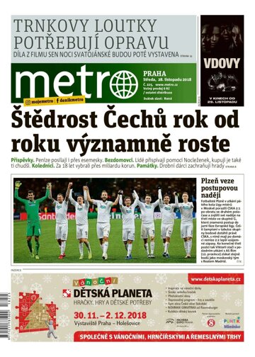 Obálka e-magazínu deník METRO 28.11.2018